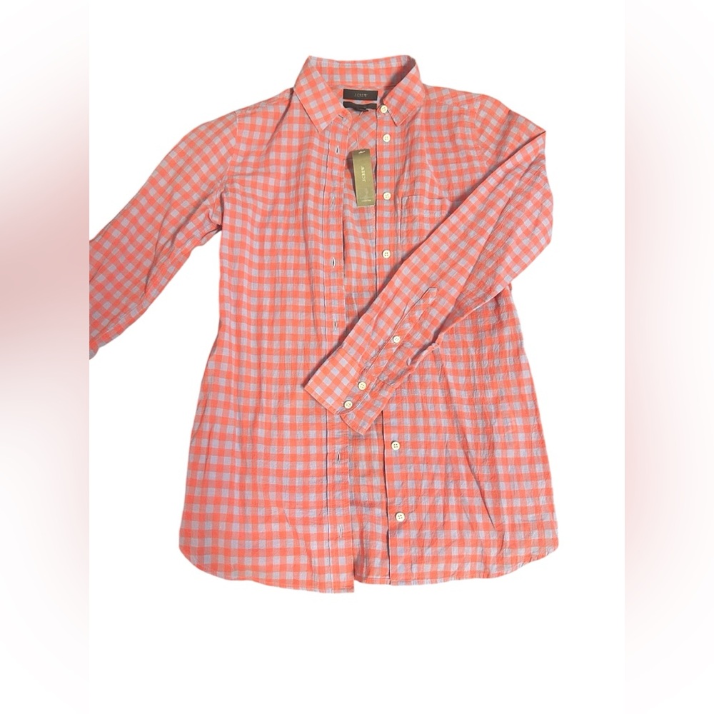 J. Crew Boys Red and Blue Checkered Buttom Down Shirt